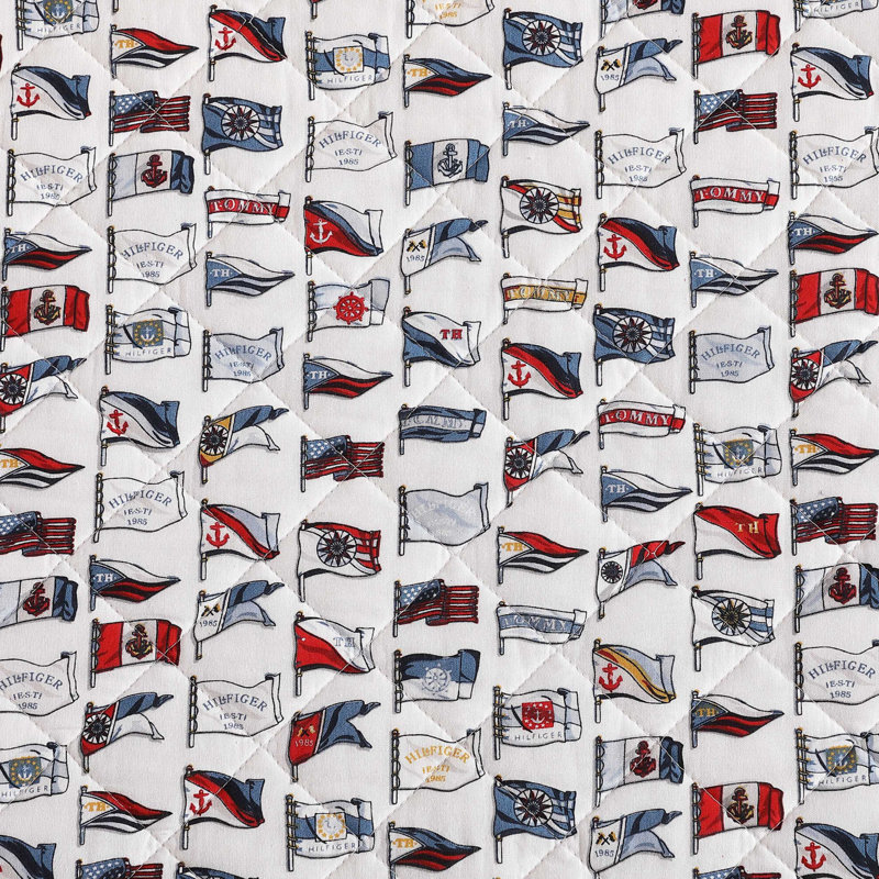 Ensemble de courtepointe réversible en coton Tommy Hilfiger Ithaca, Courtepointe grand + 2 taies décoratives standard