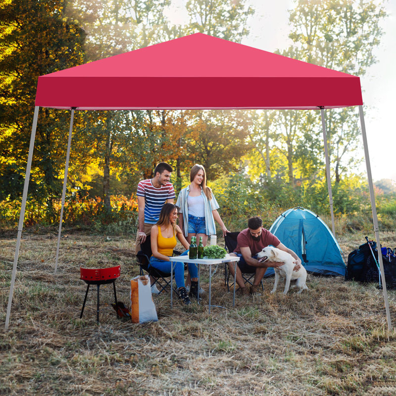 120'' W x 120'' D Metal Pop-Up Canopy, Red
