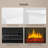 47 In. Freestanding Electric Fireplace In White With Wooden Cabinet-1957968125