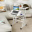 Bureau debout mobile à hauteur réglable - Poste de travail ergonomique à 2 niveaux pour bureau à domicile, petits espaces, tapis roulant sous le bureau, grand bureau, roulettes verrouillables - Blanc-1440334454