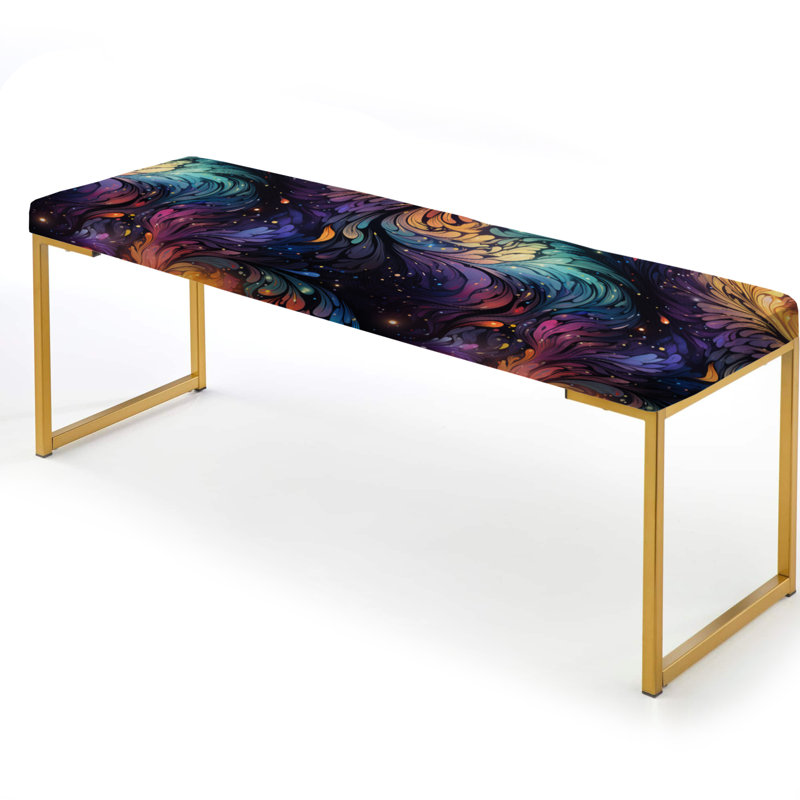 Ikat voyage coloré - banc abstrait tapissier doré