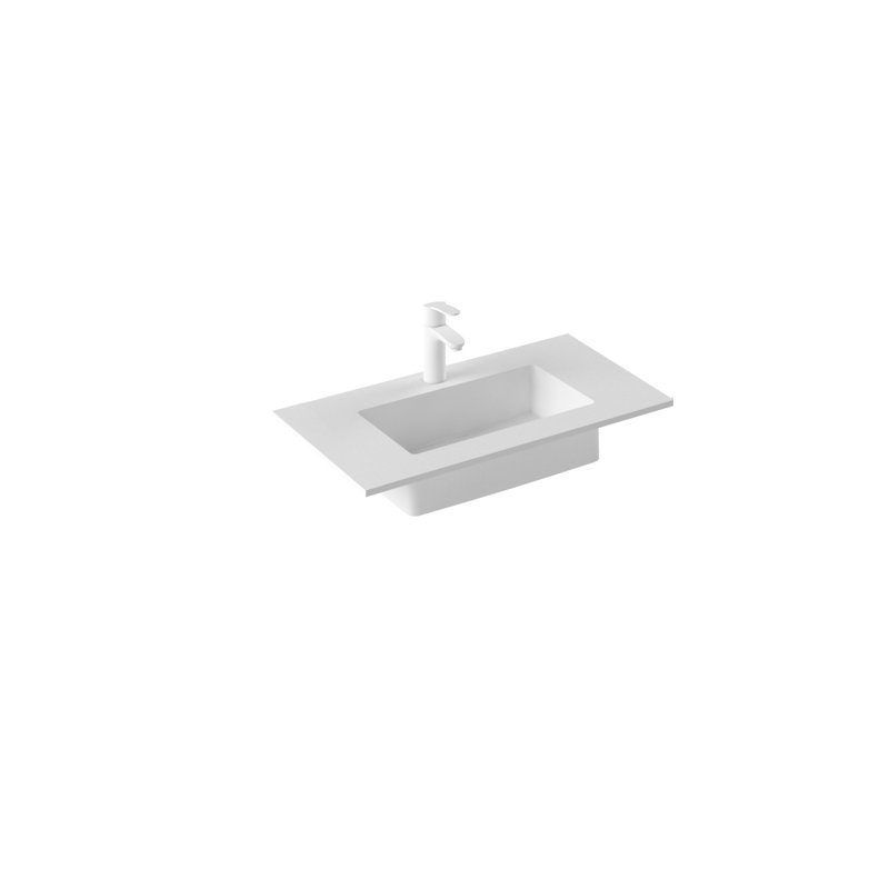 23.42'' Single Bathroom Vanity with Solid Surface Top, Navy Blue