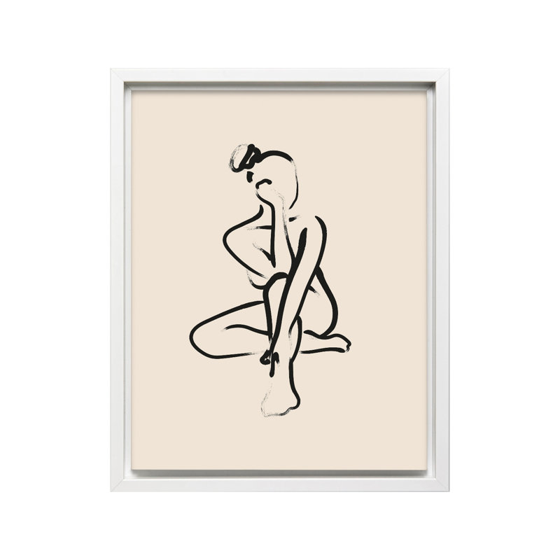 Silhouette nue n ° 2, Canevas, Encadrement blanc, H 16 po x l 20 po
