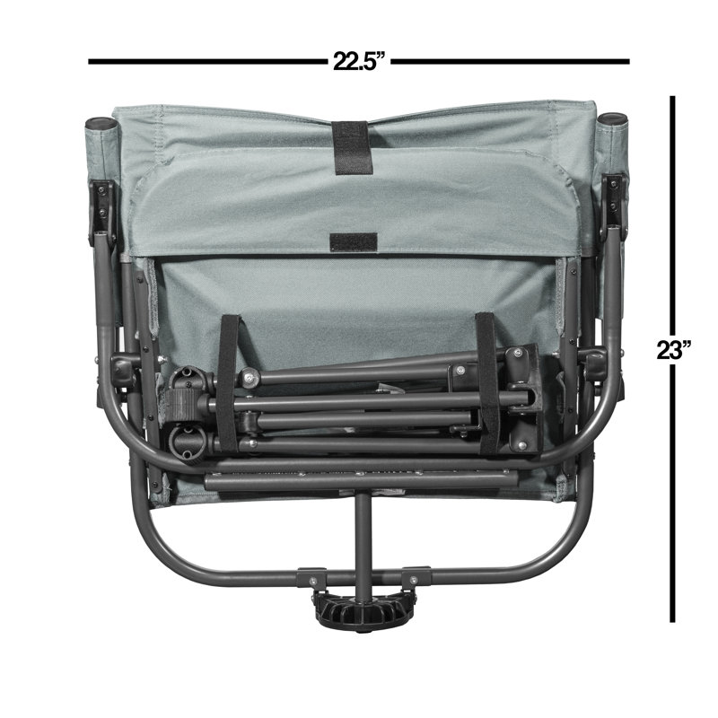 Gray Portable 360 Degree Swivel Camping Chair with Armrests