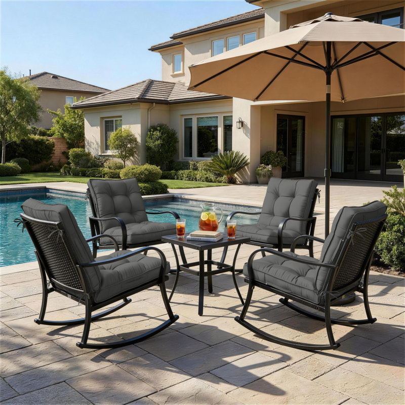 Wynee 5” Outdoor Cushions And Patio Chair Cushions, 2, Light Gray