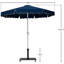 Ensemble de parasol en aluminium avec passepoil Amalfi