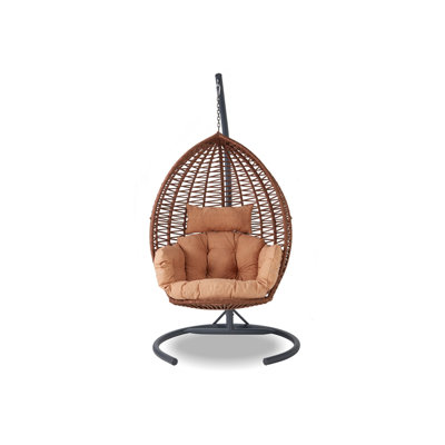 Balancelle simple 47,2 x 84,6 x 23,6 po Modern Garden Structure 100% métal, tissu 100% polyester, facile à nettoyer, coussin en mousse 18 ds | Supporte jusqu'à 330 à 375 lb, idéal pour la détente en plein air