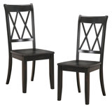 Casual Dining Room Side Chairs with Transitional Double-X Back Design