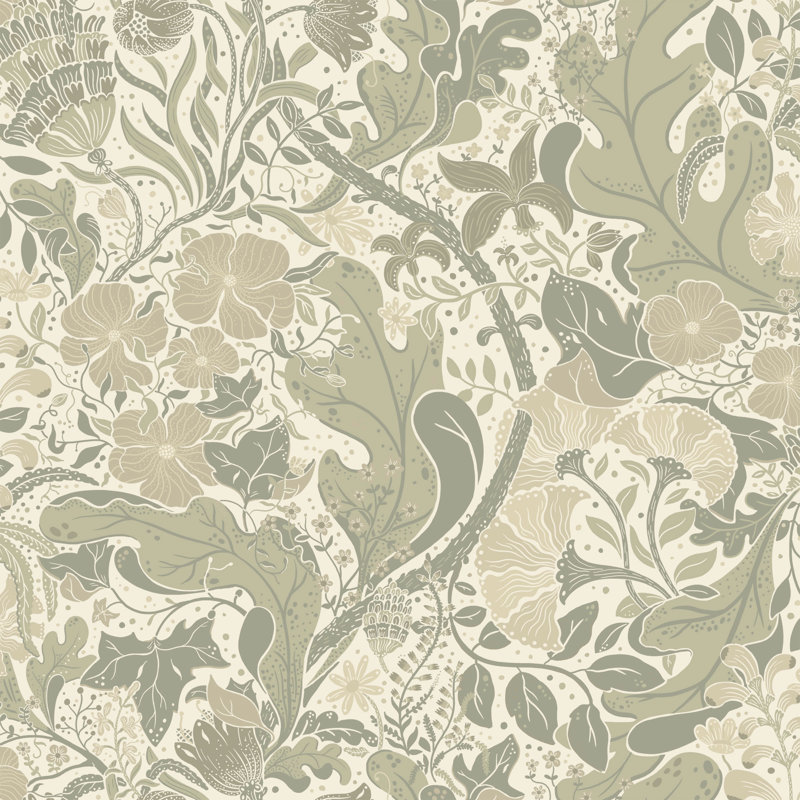 Hjarterum 10.05m x 53cm Wallpaper Roll, Cream