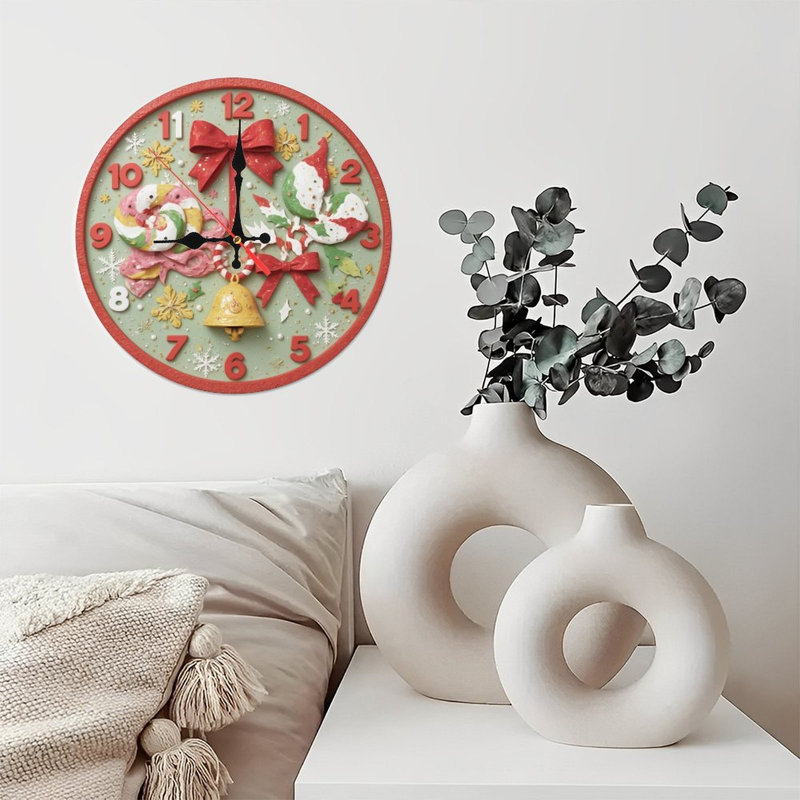 Horloge de Noël avec boucles et bonbons