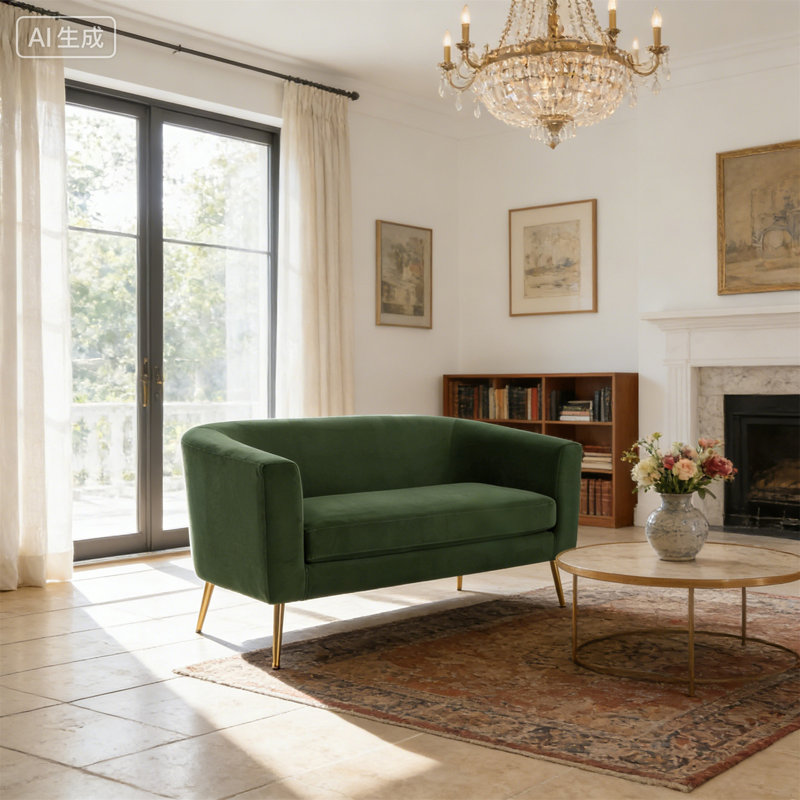 51.5 Wide Outdoor Loveseat, Retro Green