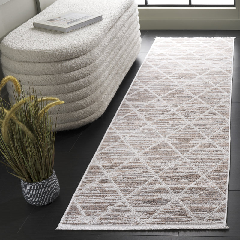Tapis géométrique Rosalba Performance, Tapis de couloir 2 pi 2 po x 8 pi
