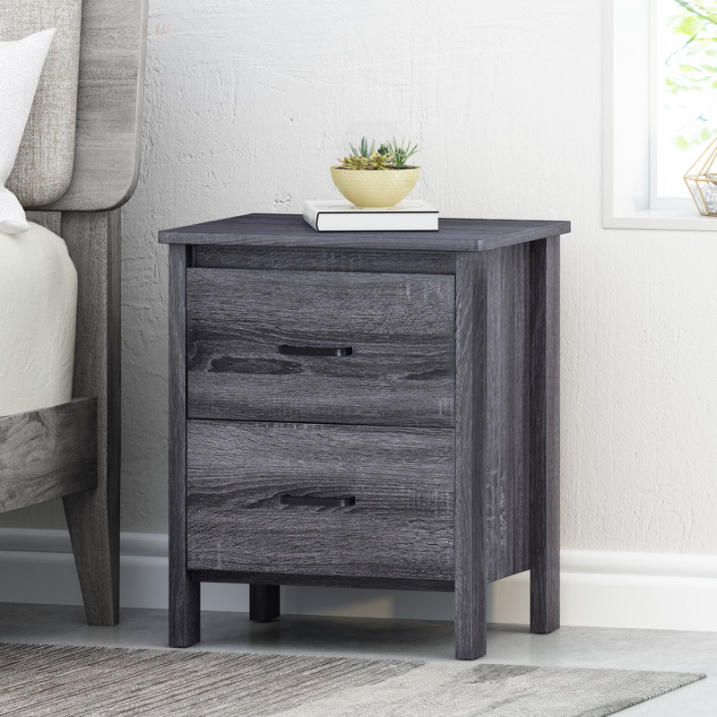 Toolless Assembly Nightstand With Faux Wood Finish And Dual Storage Drawers, Perfect For Modern Bedrooms And Easy Setup