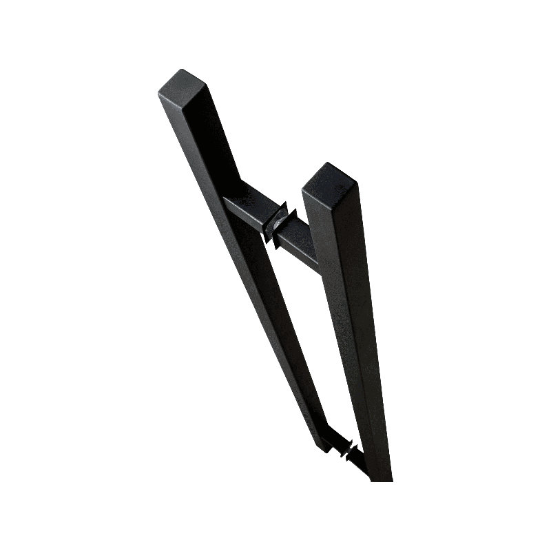 Poignée de porte longue, poignée d'entrée en forme de «H» carrée, acier inoxydable 304, Noir, noir, noir, noir