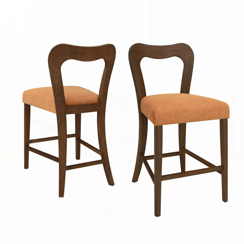 Solid Wood Counter Stool,Barstools, Walnut, Caramel