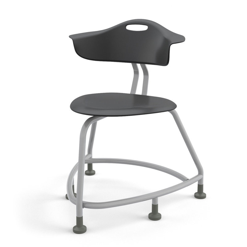 Chaise 360 avec dossier, glissières, Noir, noir, noir, noir