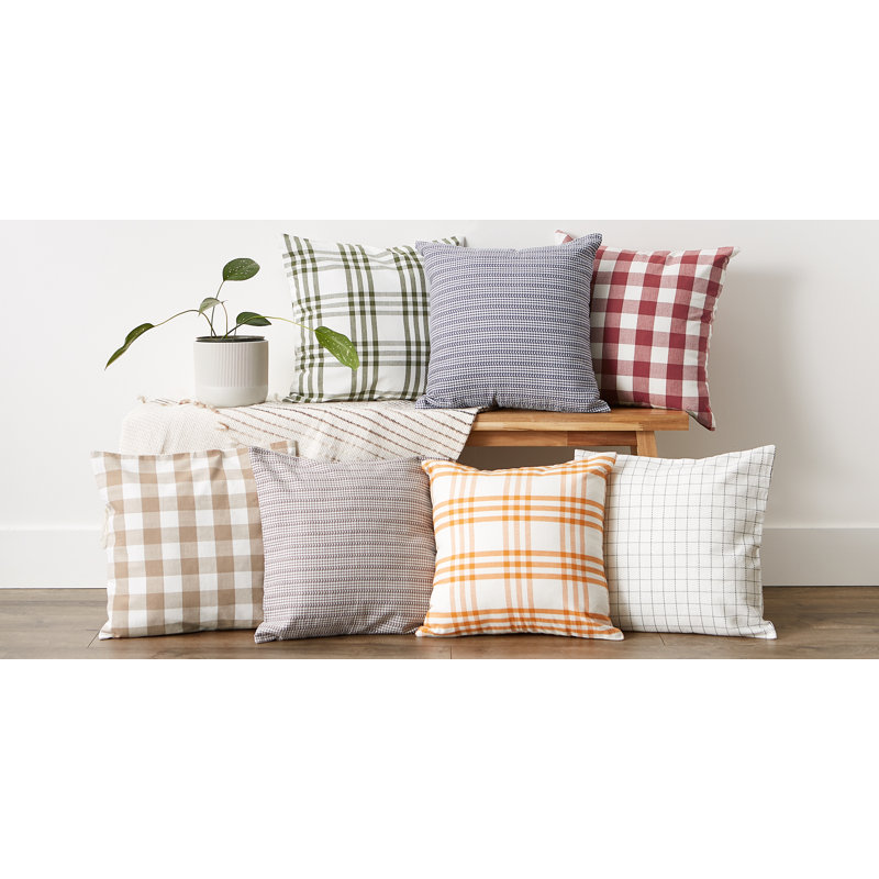 Gray Farmhouse Cotton Euro Throw Pillow Covers, Set of 4, 18x18