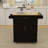 Rolling Trolley Kitchen Island With 1 Drawer & 2 Doors, Adjustable Shelves, Towel Rack Pocket And Storage, Seasoning Rack, Black Rubber Wood Tabletop Cart Drawer, Hooks Shelf,-2147257928