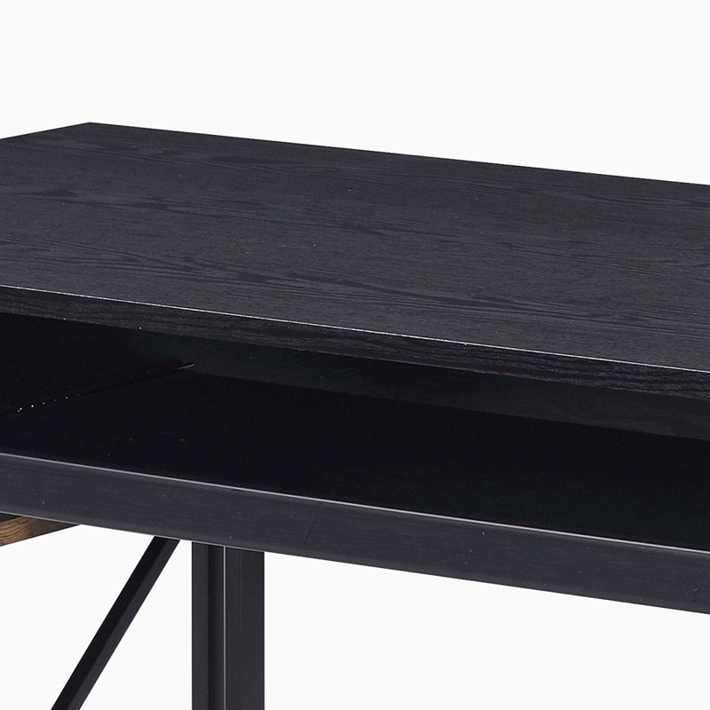 Bureau d'ordinateur avec plateau à clavier, Noir, noir, noir, noir