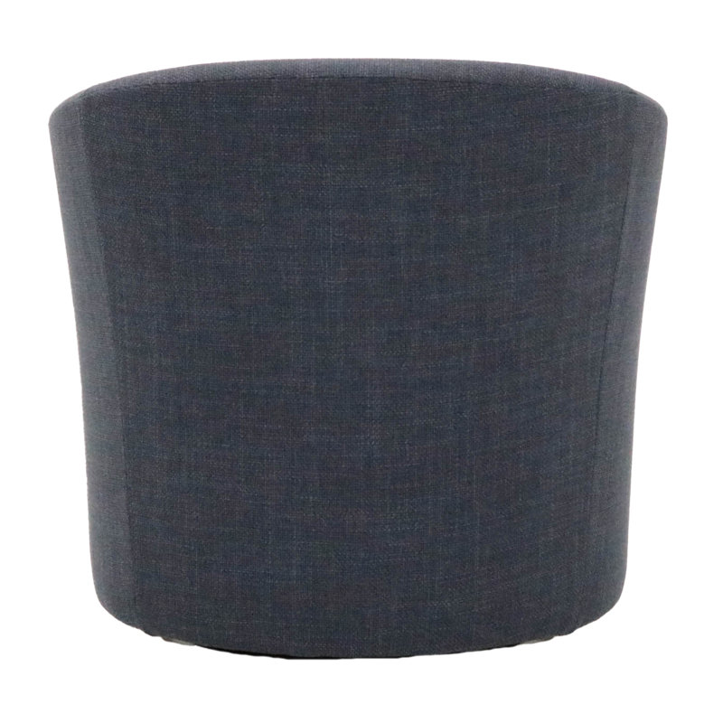 Upholstered Swivel Barrel Chair, Navy Polyester Blend