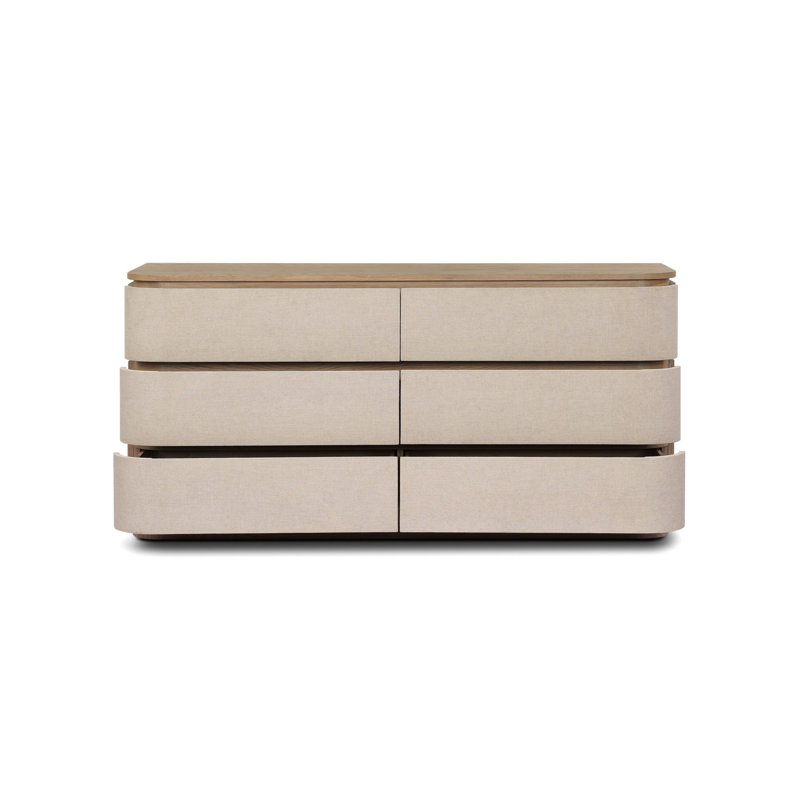 Mariella 6 Drawer Dresser-Beige Painted Linen