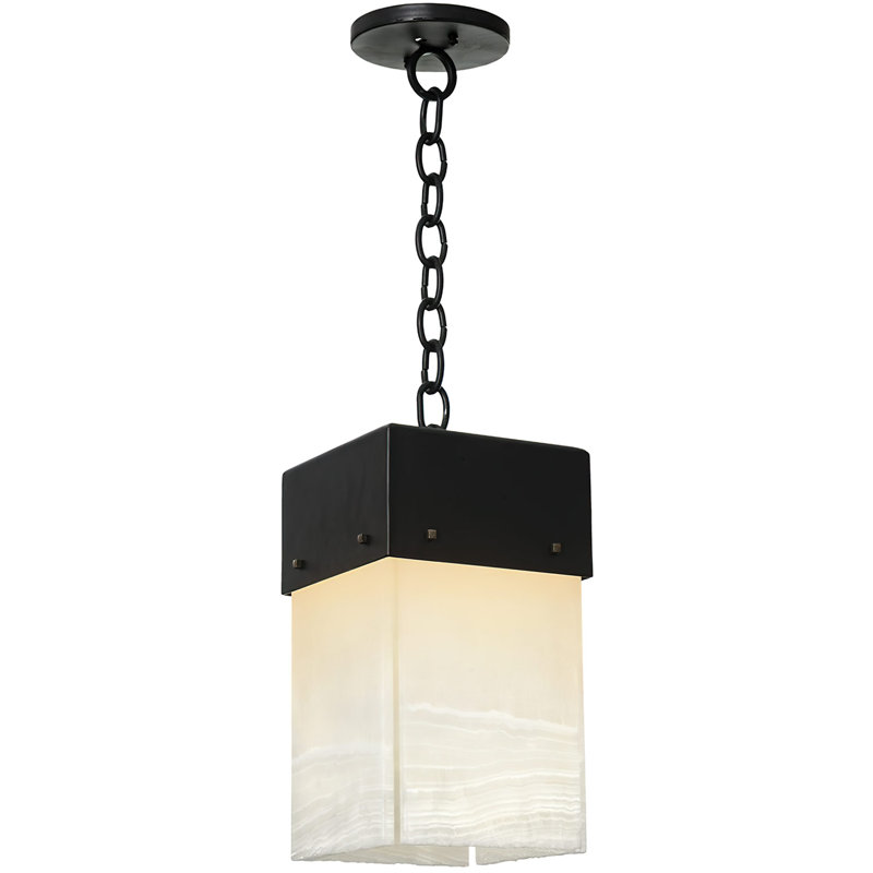 Luminaire suspendu simple à 1 lumière Alpine, Antique Ancien Monde, H 49,25 po x l 7,5 po x P 7,5 po