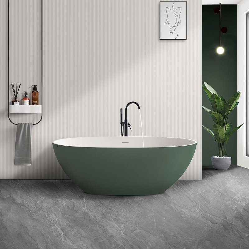 Baignoire de trempage autoportante 65 po. X 29 po. 65 po., Vert