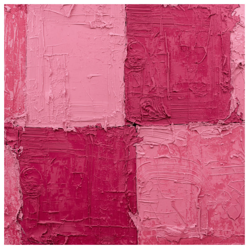 Tapisserie murale texturée carrés roses texturés, H 50 po x l 60 po avec 4 œillets