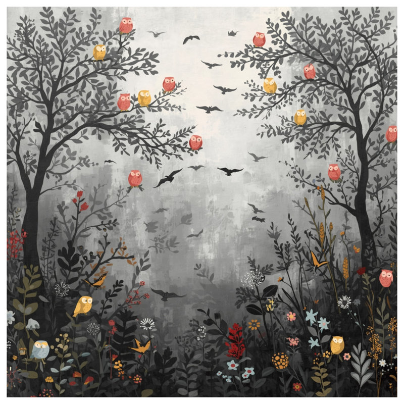 Couvre-lit matelassé Owl Tree Forest, Twin