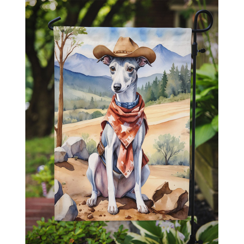 Drapeau Cowboy Welcome Garden, Lévrier Whippet