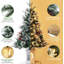 Arbre de Noël artificiel 3 pi avec base de flocon de neige floqué et éclairage, pin de Noël à piles avec 78 lumières DEL, 8 modes d'éclairage et fonction de minuterie, pour la décoration de Noël à la maison