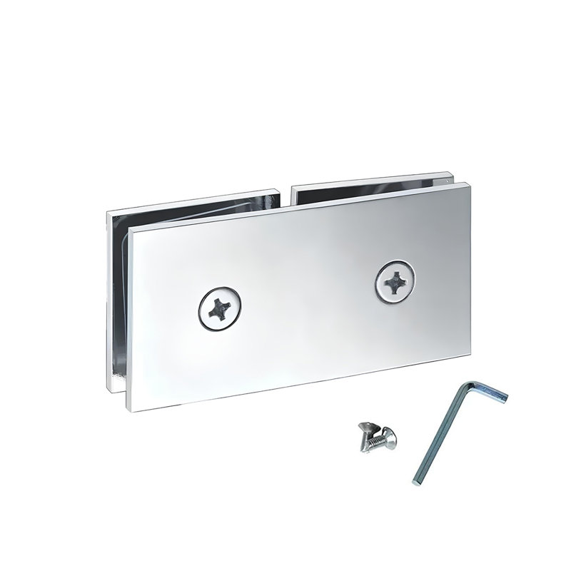 Pince de douche en verre chromé brillant, Chrome brillant