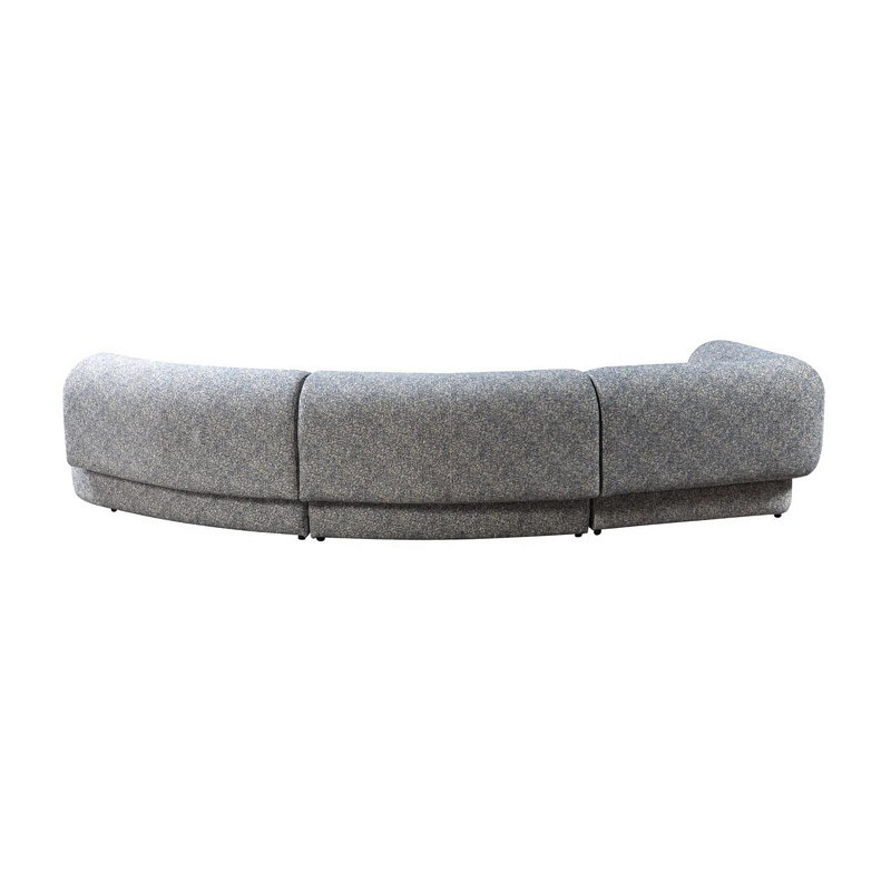Canapé modulaire rembourré 3 pièces Leathie, Tissu bleu