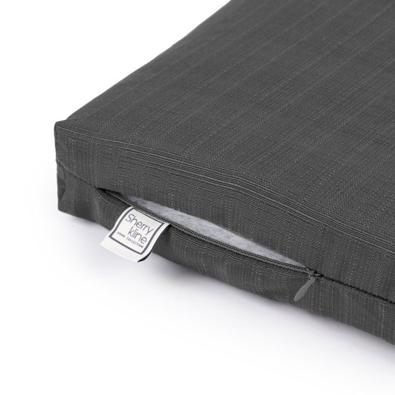 Tailored. Modern Look Seat Cushion With Zipper And Padded Polyester Fill., Charcoal Gray