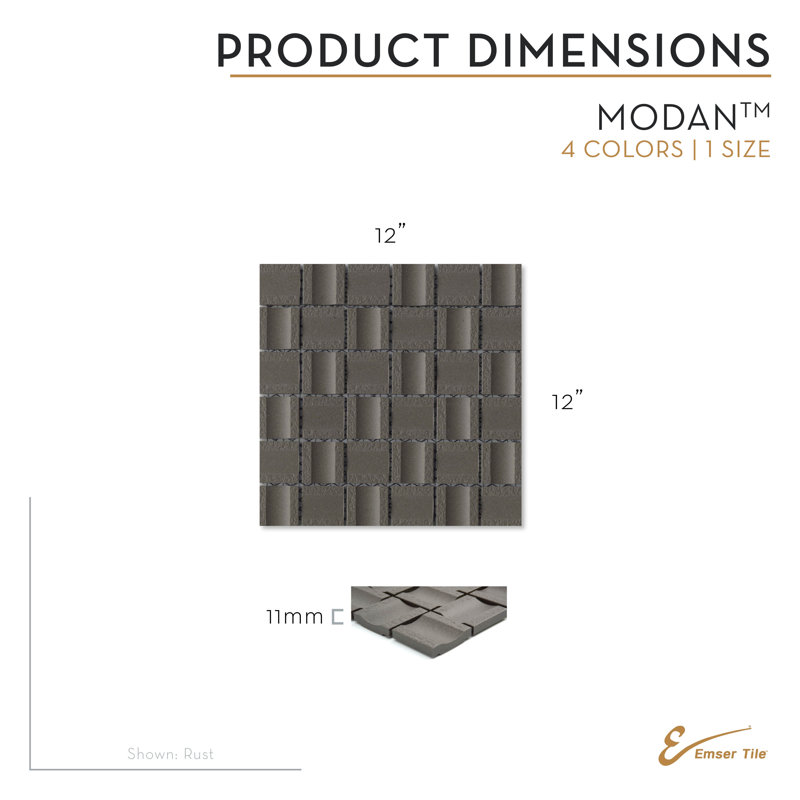 Modan™ 12" x 12" Porcelain Grid Mosaic Tile