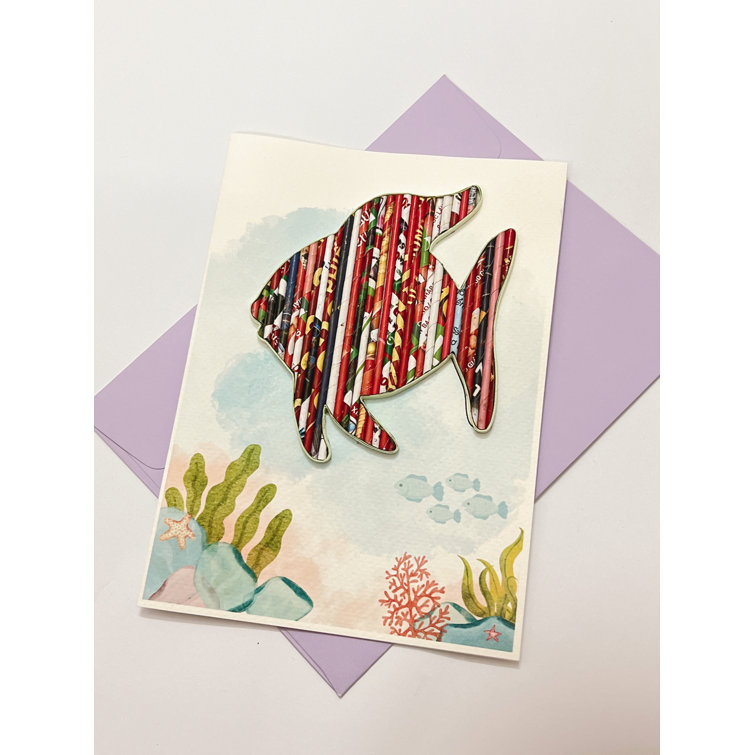 Loving Nature Recycled Magazine, Eco-Friendly, Handmade, Angle Fish Card -  Wayfair Canada