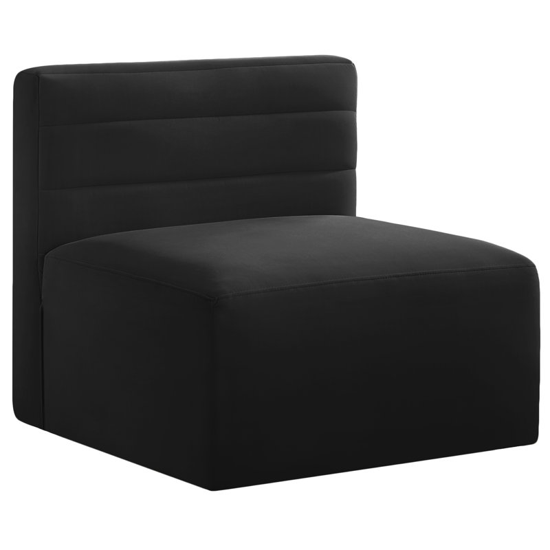 Fauteuil modulaire en velours Enso, Velours noir