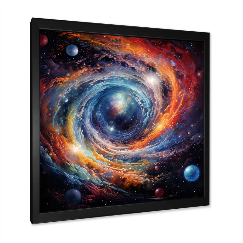 Heavenly Space Astrology - Astrology, art mural, H 30 po x l 30 po x P 1,5 po, Cadre simple noir