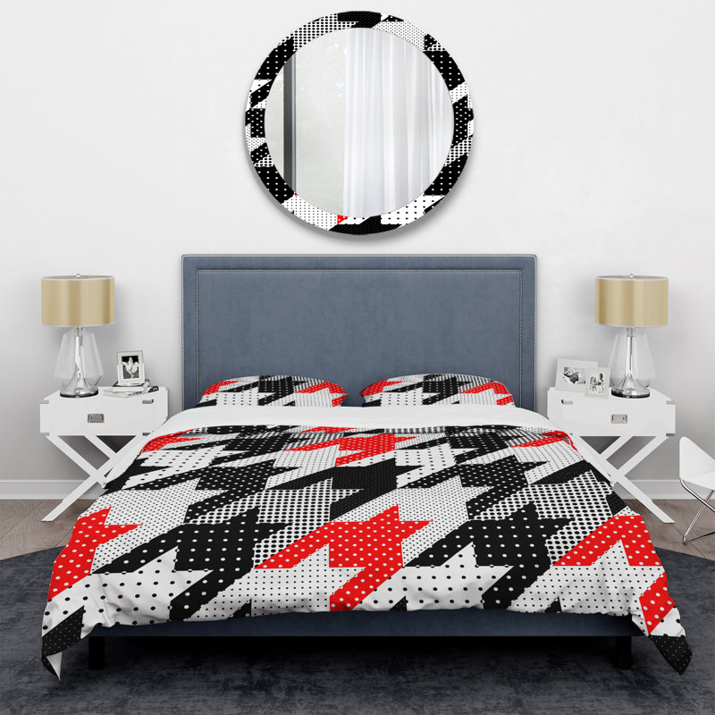 Ensemble de housse de couette blanche et noire à patchwork, Housse de couette pour très grand lit et 2 très