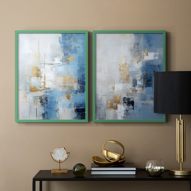 Série ABSTRACT Dxxviii - reproduction encadrée de qualité supérieure - prête à être accrochée - aucun clou requis - aucun clou requis