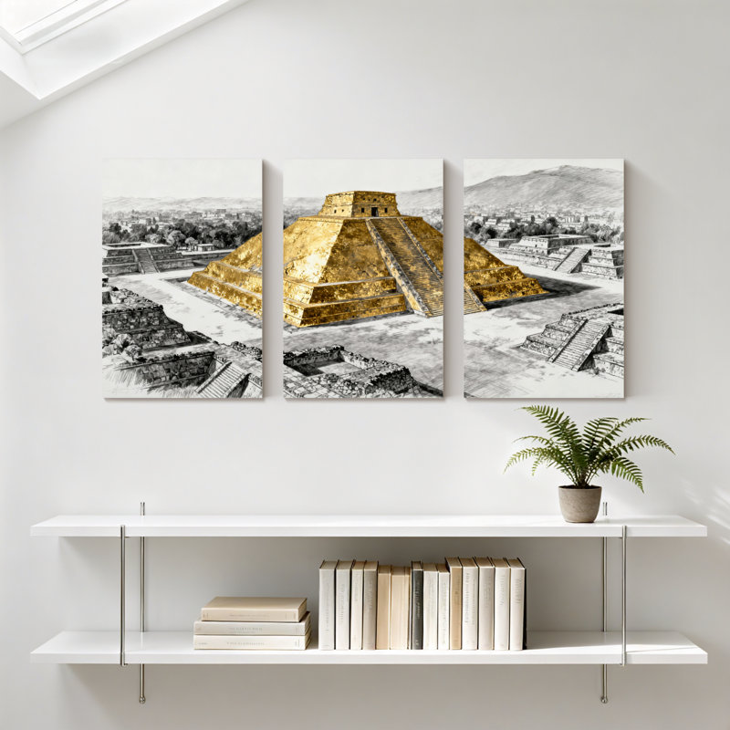 Ensemble de 3 reproductions d'art sur toile, H 18 po x l 36 po