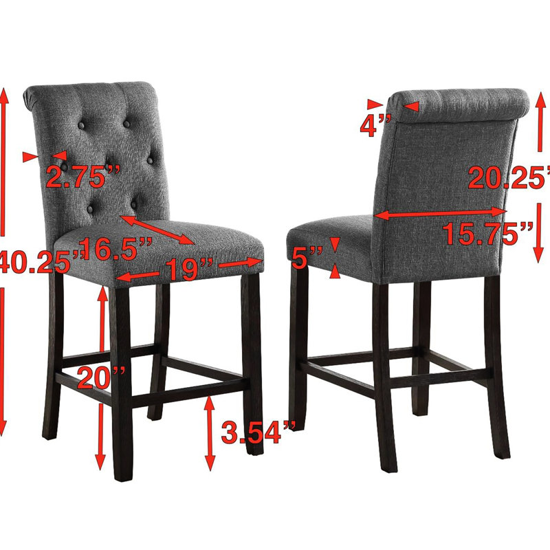 De 2 sièges de comptoir brun clair, capitonnage élégant, chaises de construction, doux avec pieds en bois, Tanné