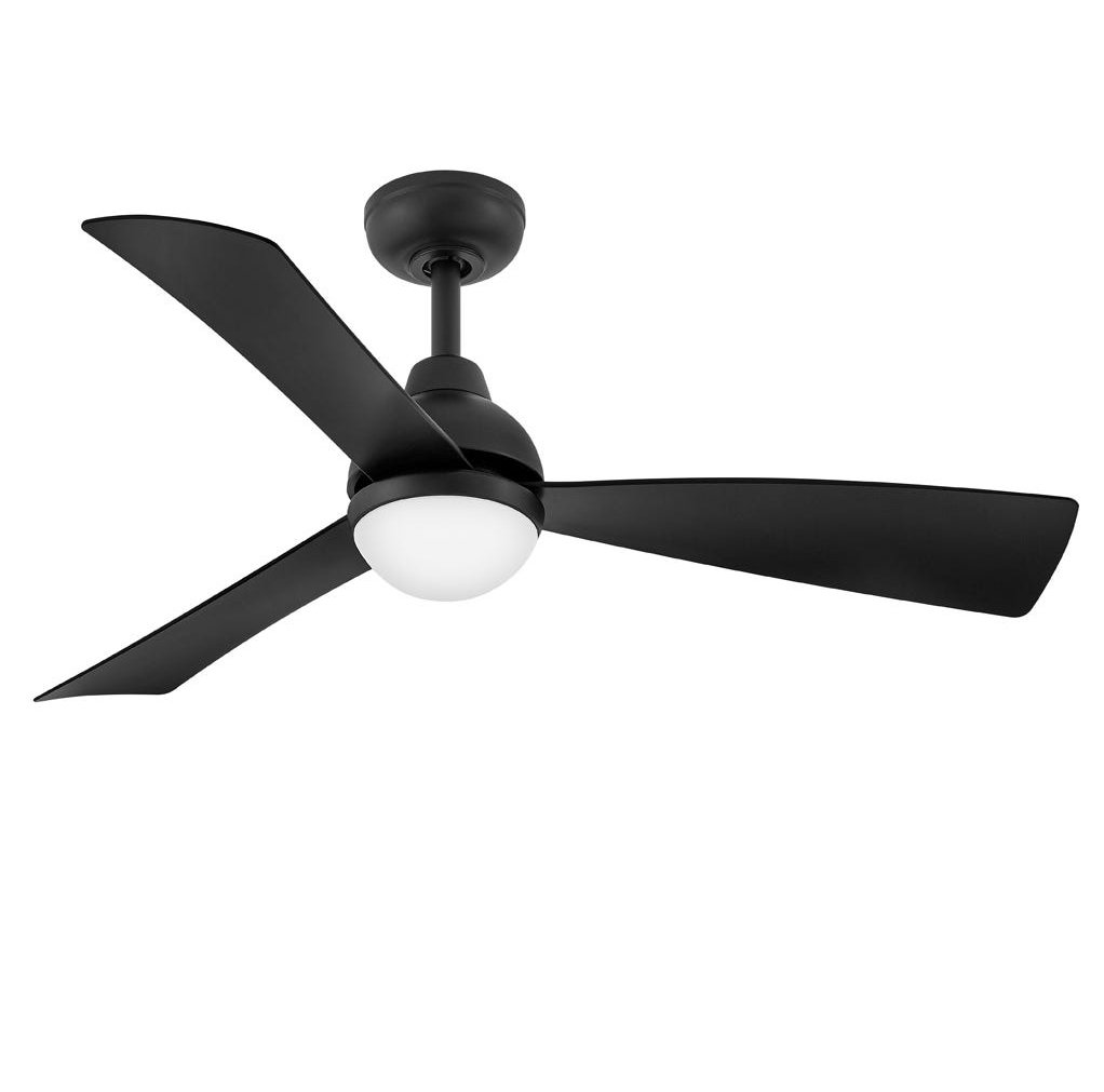 Brona 3 Blade Ceiling Fan with LED Light Kit, 44", Matte Black