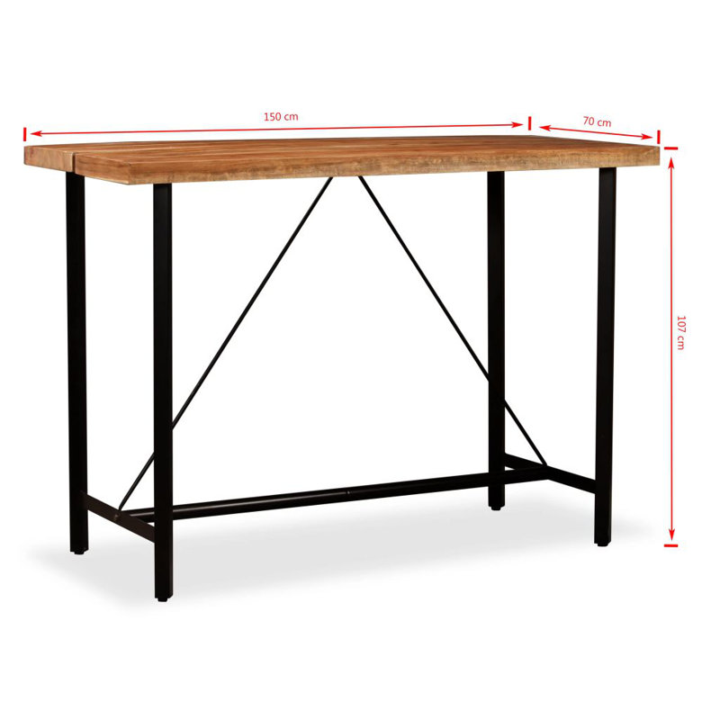 Aerial 6 -Person Solid Wood Dining Set, Brown