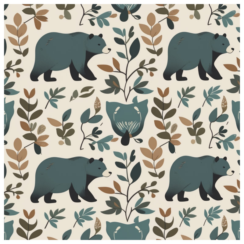 Bears With Leaves Bedding Bears Bedspread Animals, Full / Double