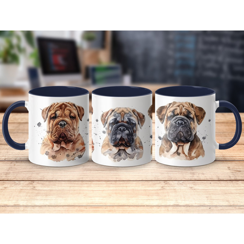 Ceramic Coffee Mug, 3, Navy