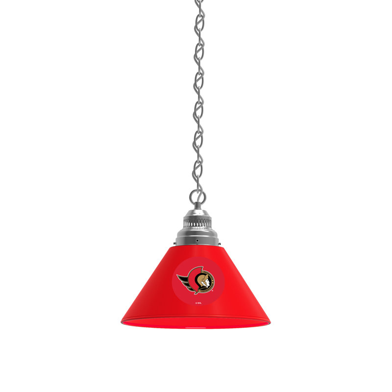 Luminaire suspendu conique 1 lumière NHL, Chrome, Ottawa Senators