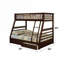 Structure de lit superposé convertible simple en bois composite avec rangement sous le lit et finition brune classique-2084299239