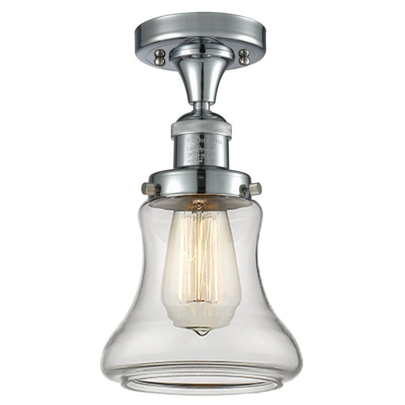 Plafonnier semi-encastré à 1 lumière Edda, Transparent, Ampoule DEL 6 watts Vinage, Chrome poli