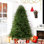 Arbre de Noël artificiel réaliste réaliste avec 600 lumières blanches chaudes, 2755 pointes, pédale et support en métal
